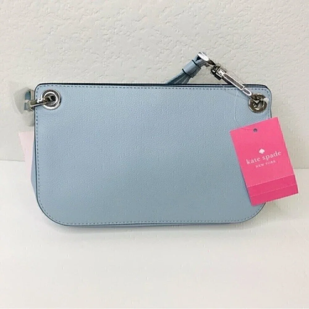 New! Kate Spade Rosie Small Flap Pebbled Leather Ocean Fog Crossbody Bag